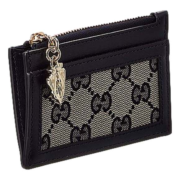 Gucci Luce GG Canvas Leather Blue Coin Purse Zip - Picture 2 of 2
